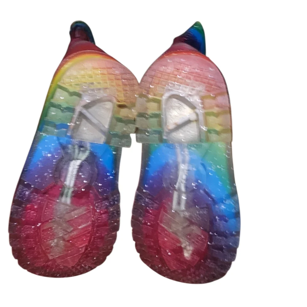 Colorful Rainbow Kids' Light Up Rain Boots